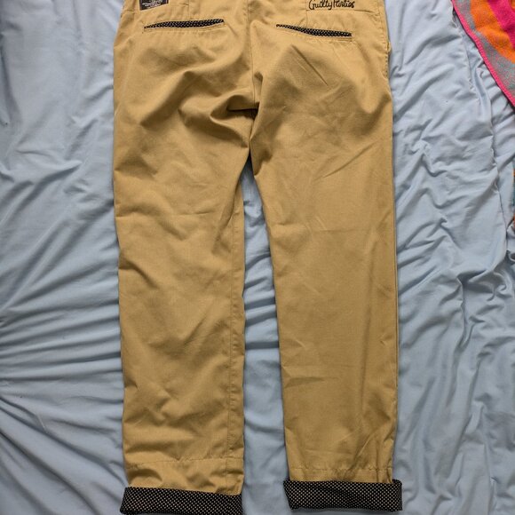 Wacko Maria Guilty Parties Embroidered Khaki/Tan Trousers Pants - cool details - Picture 5 of 6